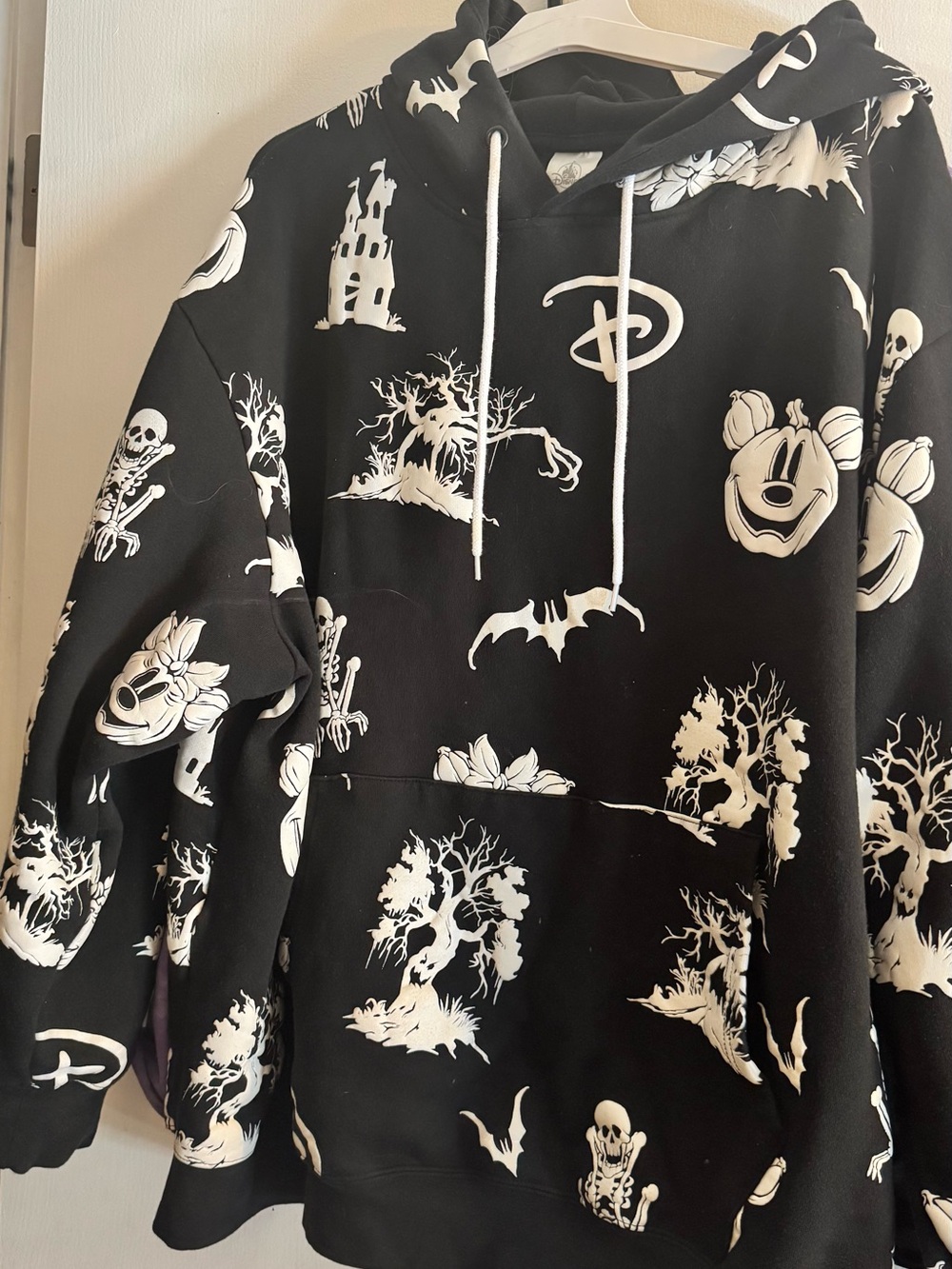 Disney Black & White Halloween Crewneck Hoodie Sweater